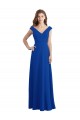 Chiffon A-Line Long Sleeveless Royal Blue Bridesmaid Gowns / Evening Gowns Cairns