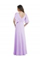 Soft Chiffon A-Line Long Split Sleeves V-Back Bridesmaid Dress Cairns