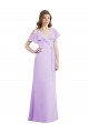 Soft Chiffon A-Line Cold Shoulder Lilac Bridesmaid Dresses Cairns