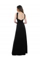 Soft Chiffon A-Line Long Sleeveless Black Open Back Bridesmaid Dress Cairns