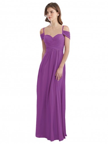 Soft Chiffon A-Line Cold Shoulder Dahlia Bridesmaid Dress Cairns