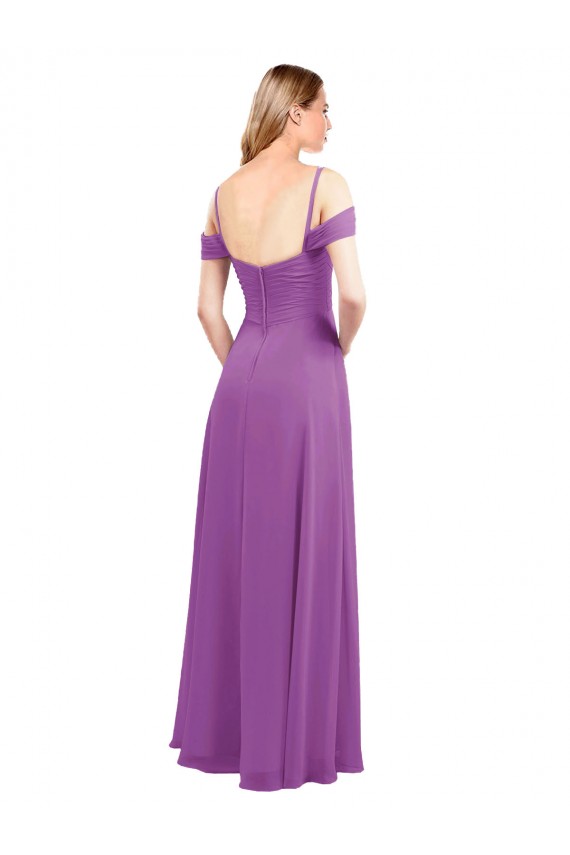 Soft Chiffon A-Line Cold Shoulder Dahlia Bridesmaid Dress Cairns