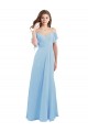 Soft Chiffon A-Line Long Cold Shoulder Low Back Bridesmaid Dress Cairns
