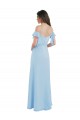 Soft Chiffon A-Line Long Cold Shoulder Low Back Bridesmaid Dress Cairns