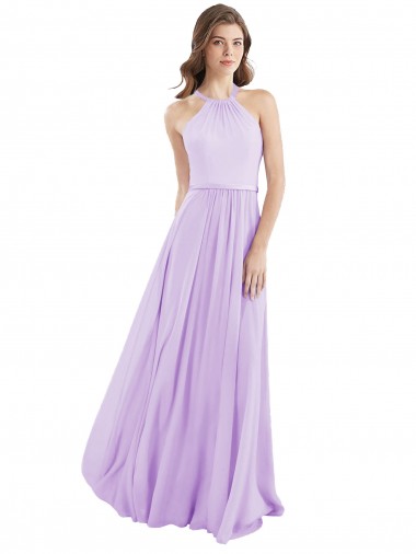 Chiffon A-Line Long Lilac Bridesmaid Dress / Evening Dress Cairns