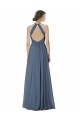 Soft Chiffon A-Line Long Sleeveless Silver Stone Open Back Formal Dress / Bridesmaid Dress Cairns