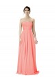 Soft Chiffon A-Line Long Sleeveless Peach Bridesmaid Dress Cairns
