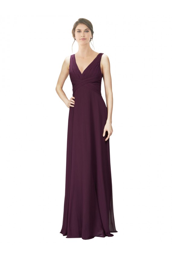 Soft Chiffon & Lace A-Line Long Sleeveless Bridesmaid Gown Cairns