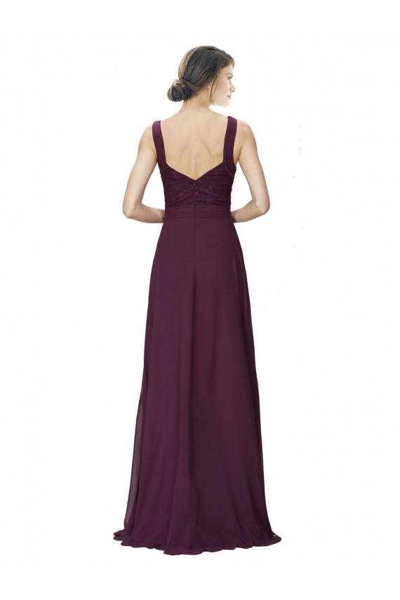 Soft Chiffon & Lace A-Line Long Sleeveless Bridesmaid Gown Cairns