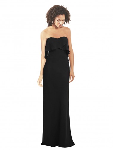 Soft Chiffon Sheath Sheath Sleeveless Black Bridesmaid Dress Cairns