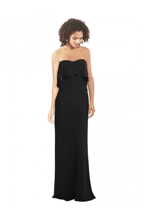 Soft Chiffon Sheath Sheath Sleeveless Black Bridesmaid Dress Cairns