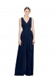 Chiffon A-Line Long Sleeveless Dark Navy Bridesmaid Dresses Cairns