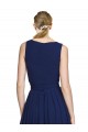 Chiffon A-Line Long Sleeveless Dark Navy Bridesmaid Dresses Cairns