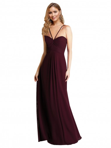 Chiffon A-Line Long Sleeveless Open Back Wedding Party Dress Cairns