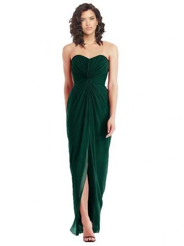 Soft Chiffon A-Line Long Sleeveless Low Back Ever Green Bridesmaid Dresses Cairns