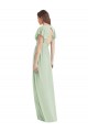 Soft Chiffon Trumpet Long Flutter Sleeves Open Back Bridesmaid Dress Cairns