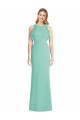 Soft Chiffon Mermaid Long Sleeveless Open Back Jade Bridesmaid Dresses Cairns