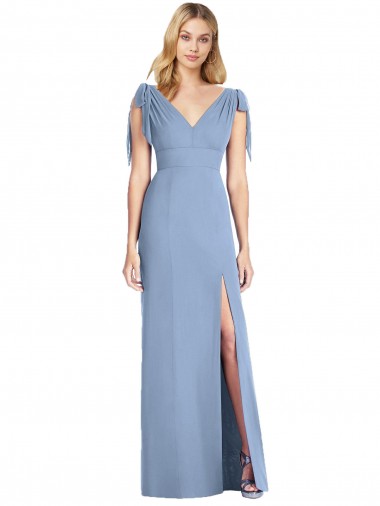 Soft Chiffon Mermaid Long Sleeveless V-Back Bridesmaid Dress Cairns