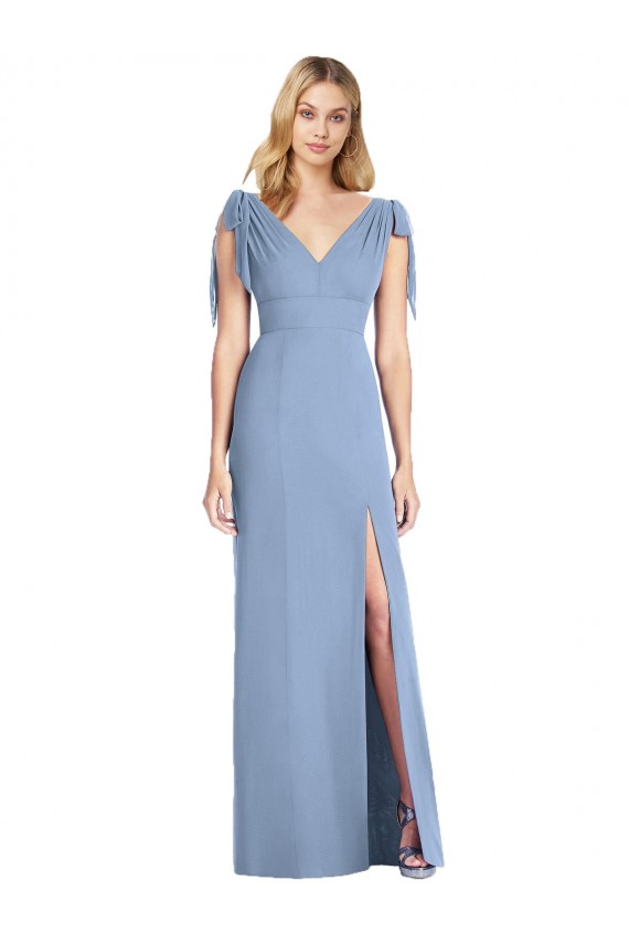 Soft Chiffon Mermaid Long Sleeveless V-Back Bridesmaid Dress Cairns
