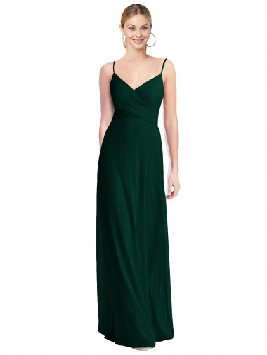 Soft Chiffon A-Line Long Sleeveless Ever Green Low Back Bridesmaid Dress Cairns