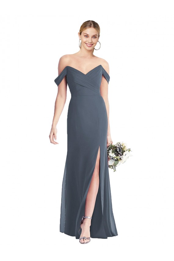 Soft Chiffon Trumpet Long Sleeveless Low Back Bridesmaid Dress Cairns