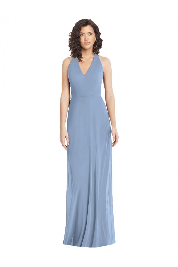 Soft Chiffon Trumpet Long Sleeveless Open Back Formal Evening Gown / Bridesmaid Dress Cairns