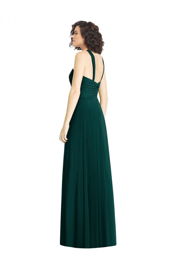 Soft Chiffon A-Line Long Sleeveless Ever Green Bridesmaid Dress Cairns