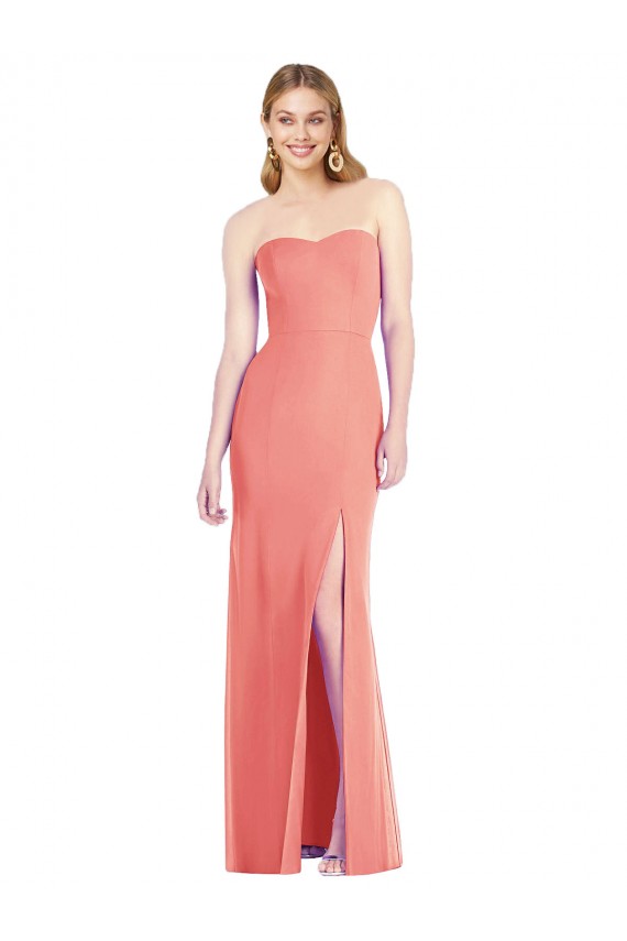 Soft Chiffon Trumpet Long Sleeveless Front Slit Bridesmaid Dresses Cairns