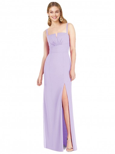 Soft Chiffon Mermaid Long Sleeveless Side Front Slit Bridesmaid Dresses Cairns