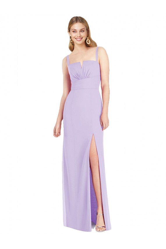 Soft Chiffon Mermaid Long Sleeveless Side Front Slit Bridesmaid Dresses Cairns