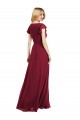 Lxue Chiffon A-Line Long Flutter Sleeves Bridesmaid Dress Cairns