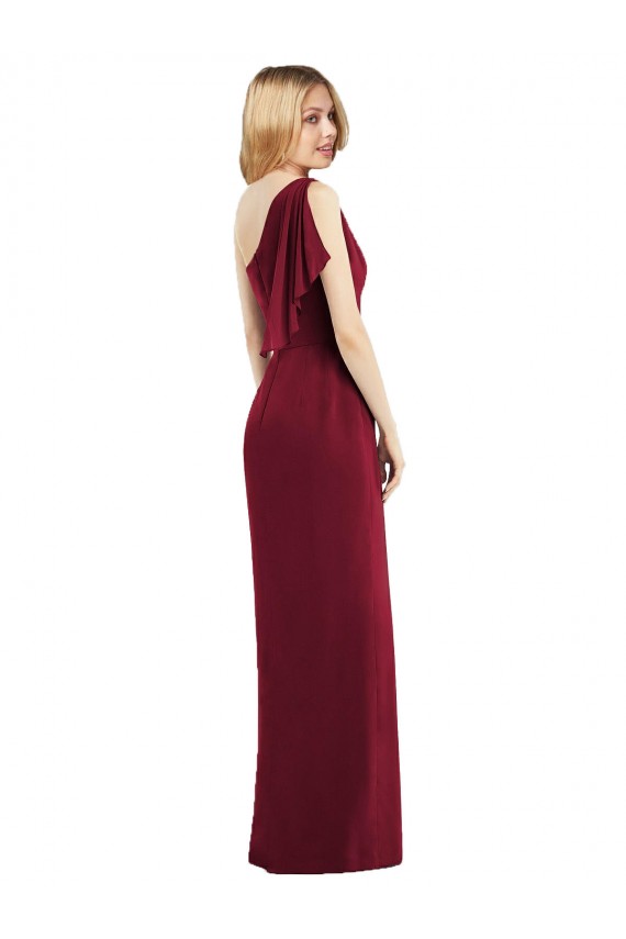 Soft Chiffon Trumpet Long Sleeveless Draped Front Slit Bridesmaid Dresses Cairns