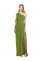 Soft Chiffon Trumpet Long Sleeveless Draped Front Slit Bridesmaid Dresses Cairns