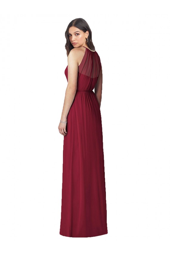 Soft Chiffon Trumpet Long Sleeveless Burgundy Bridesmaid Dresses Cairns