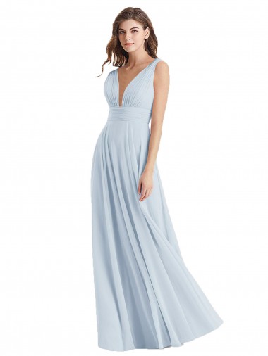 Lxue Chiffon A-Line Long Sleeveless Tie Back Bridesmaid Dress Cairns