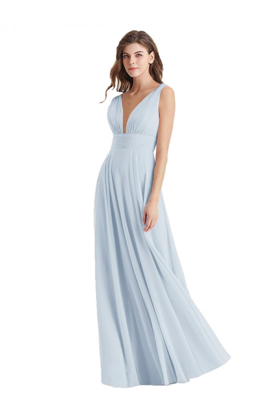 Lxue Chiffon A-Line Long Sleeveless Tie Back Bridesmaid Dress Cairns