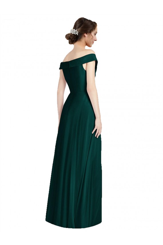 Soft Chiffon A-Line Long Sleeveless Ever Green Formal Dress / Bridesmaid Dress Cairns