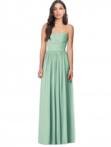Soft Chiffon Trumpet Long Sleeveless Mint Green Bridesmaid Dress Cairns