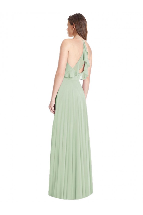 Soft Chiffon Trumpet Long Cold Shoulder Semi Formal Evening Dress / Bridesmaid Dress Cairns