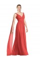 Soft Chiffon A-Line Long Sleeveless Firecracker Low Back Bridesmaid Dress Cairns