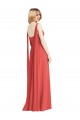 Soft Chiffon A-Line Long Sleeveless Firecracker Low Back Bridesmaid Dress Cairns