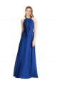 Soft Chiffon A-Line Long Sleeveless Royal Blue V-Back Bridesmaid Dress Cairns