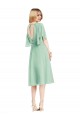 Soft Chiffon A-Line Knee Length Flutter Sleeves Open Back Bridesmaid Dress Cairns
