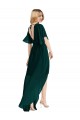Soft Chiffon A-Line Flutter Sleeves Open Back High Low Bridesmaid Dress Cairns