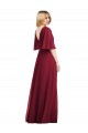 Soft Chiffon Trumpet Long Flutter Sleeves Bridesmaid Dress Cairns
