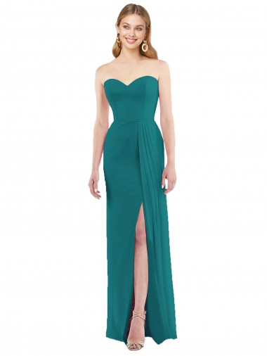 Soft Chiffon Trumpet Long Sleeveless Side Slit Bridesmaid Dresses Cairns