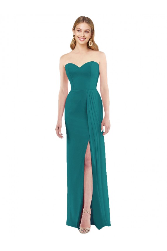Soft Chiffon Trumpet Long Sleeveless Side Slit Bridesmaid Dresses Cairns