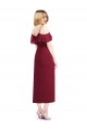 Soft Chiffon Trumpet Cocktail Length Cold Shoulder High Low Bridesmaid Dress Cairns