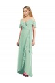 Soft Chiffon Trumpet Long Cold Shoulder High Low Bridesmaid Dress Cairns