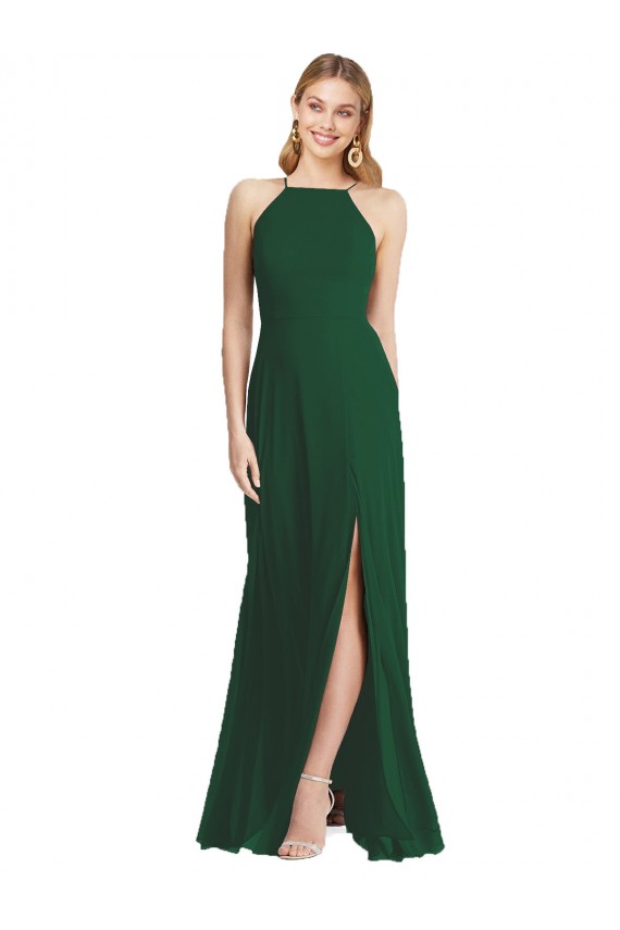 Soft Chiffon A-Line Sleeveless Dark Green Semi Formal Evening Dress / Bridesmaid Dress Cairns